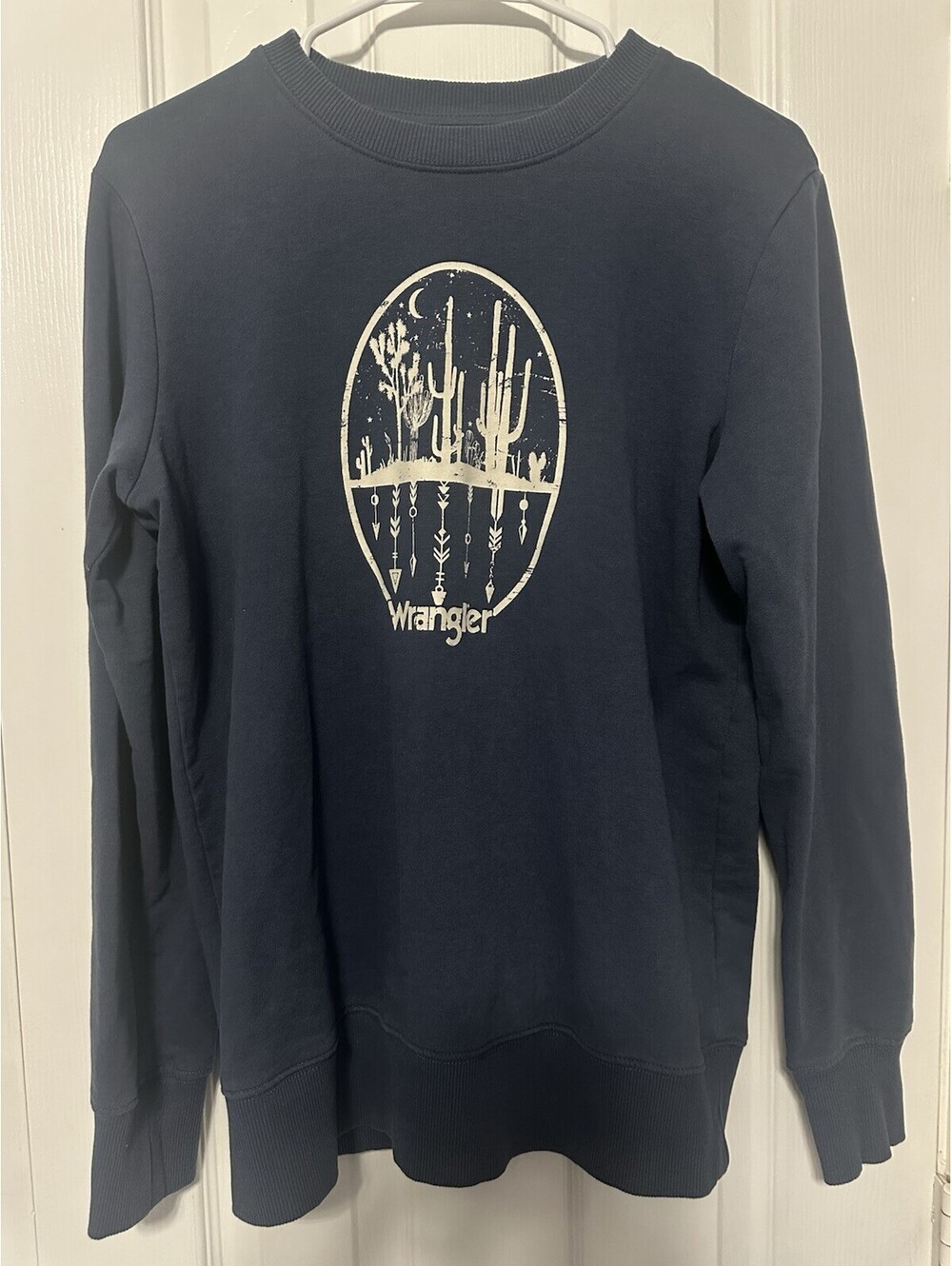 Wrangler Navy Blue Dessert Graphic Crewneck Sweatshirt -Size S Excellent